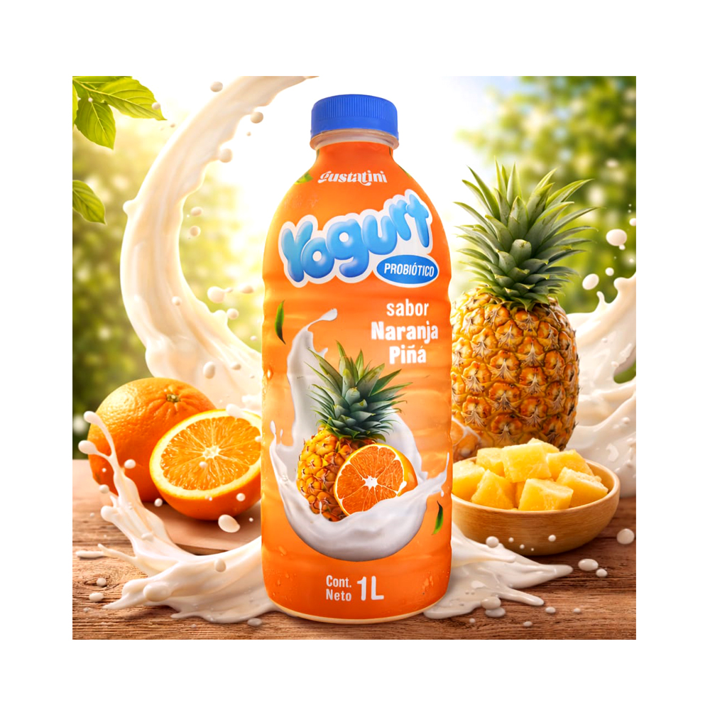 Yogurt Naranja Piña Gustatini (1l)