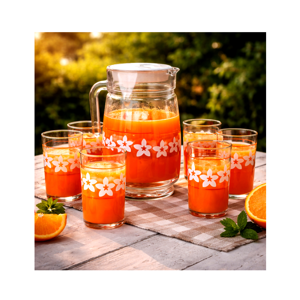 Juego Jarras de Cristal con Vasos (7uds)