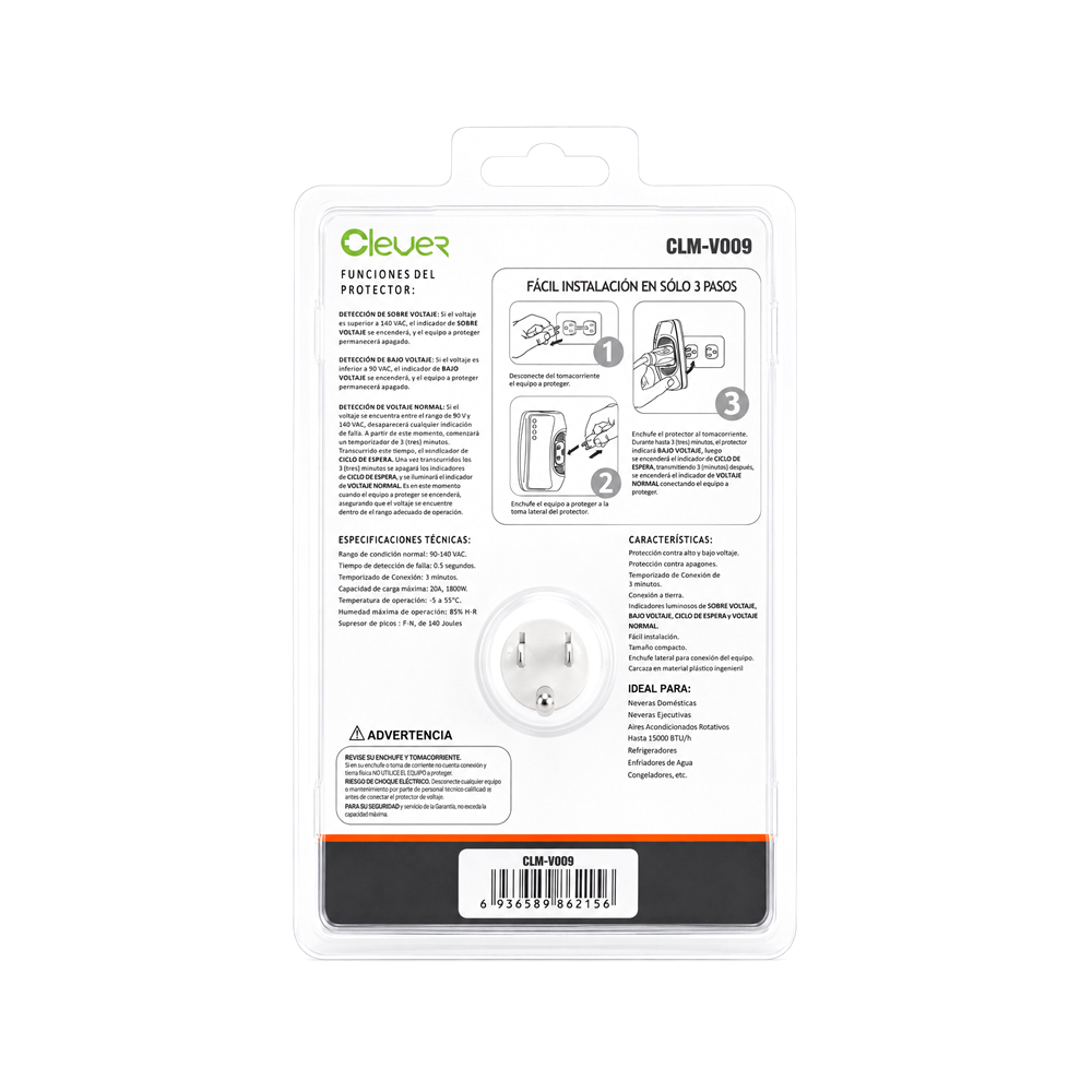 Protector de Voltaje para Equipos Clever (110v)