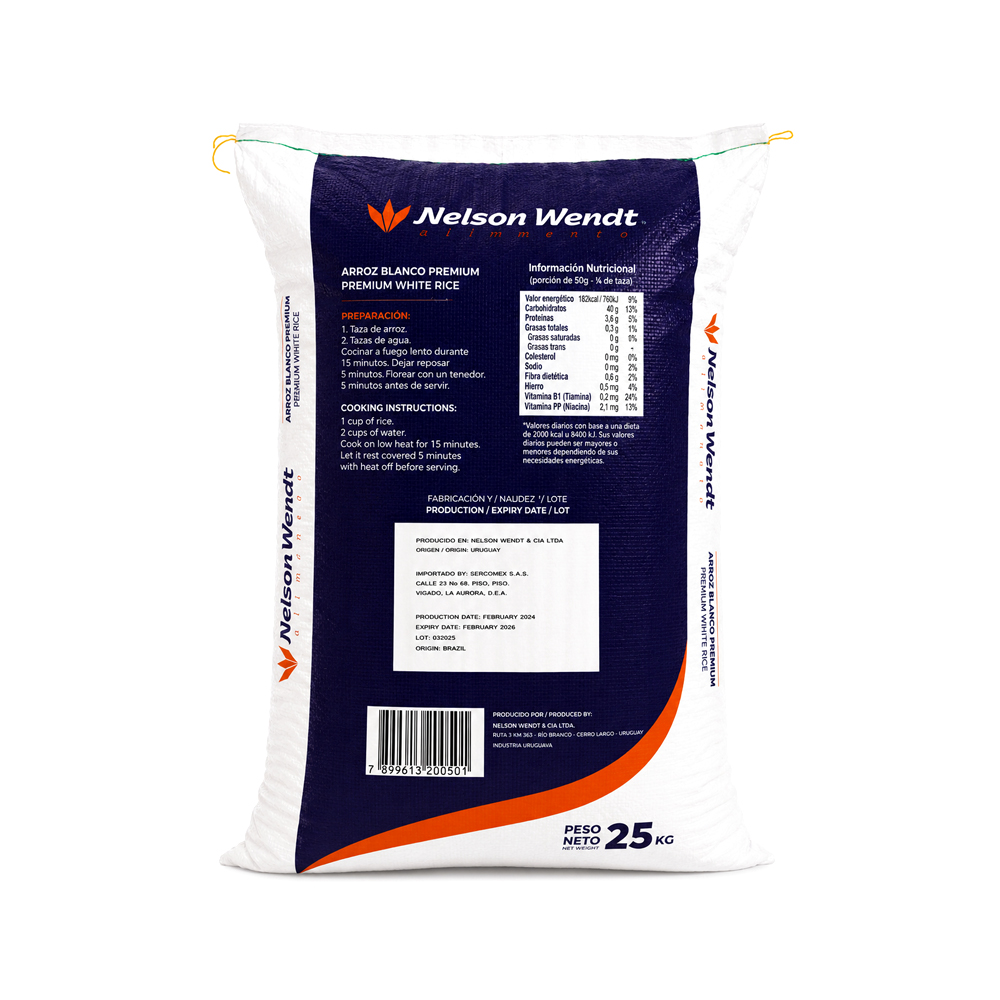 Saco Arroz Blanco Premium (25kg)