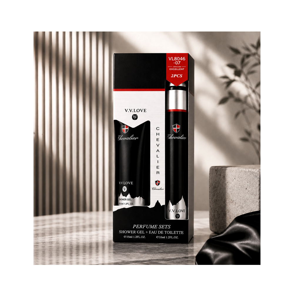 Set Gel de Baño y Perfume Hombre Chevalier Negro (35ml)