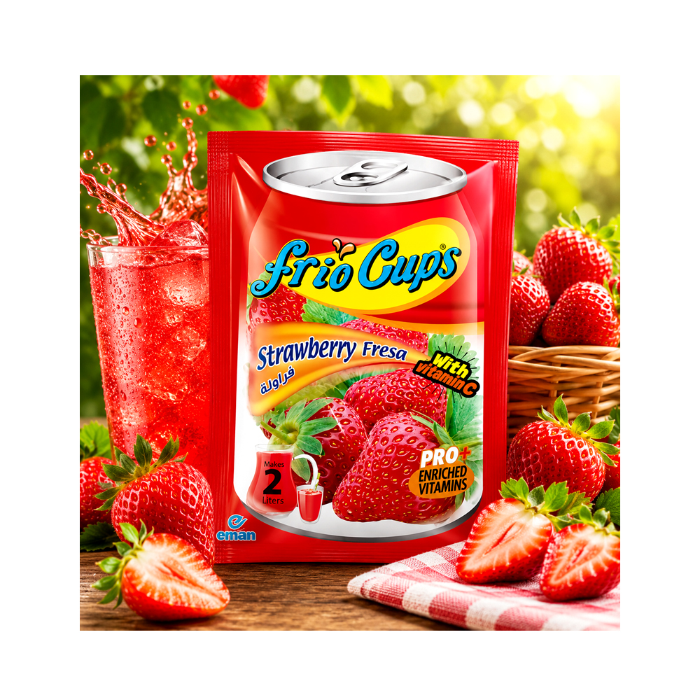 Refresco en polvo Frio Cups Sabor Fresa (10g)