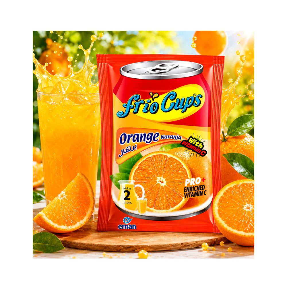 Refresco en polvo Frio Cups Sabor Naranja (10g)