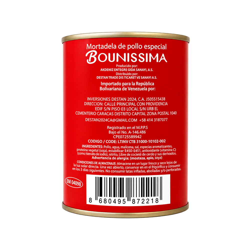 Spam Bounissima Mortadella de Pollo (340g)