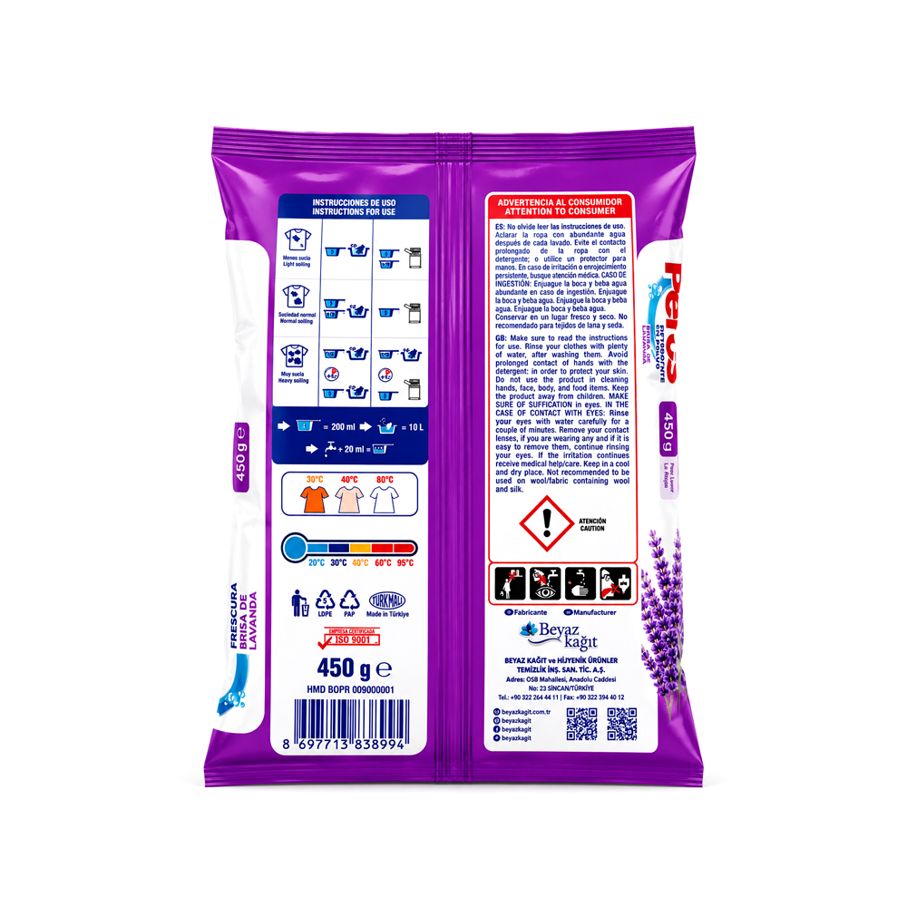 Detergente en Polvo Peros de Lavanda (450g)