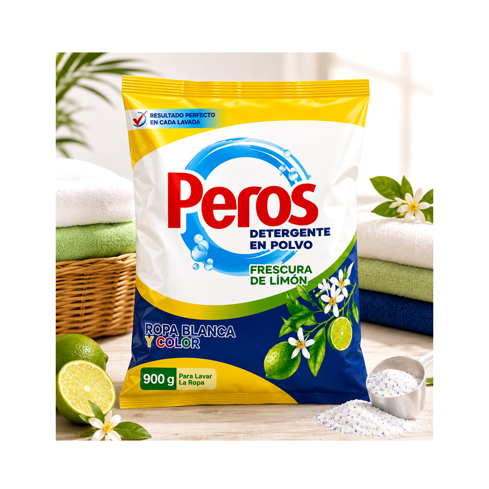 Detergente en Polvo Peros de Limón (900g)