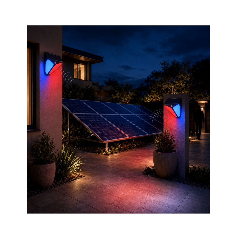 Sensor Infrarrojo con Alarma y Luz Antirrobo (2uds)