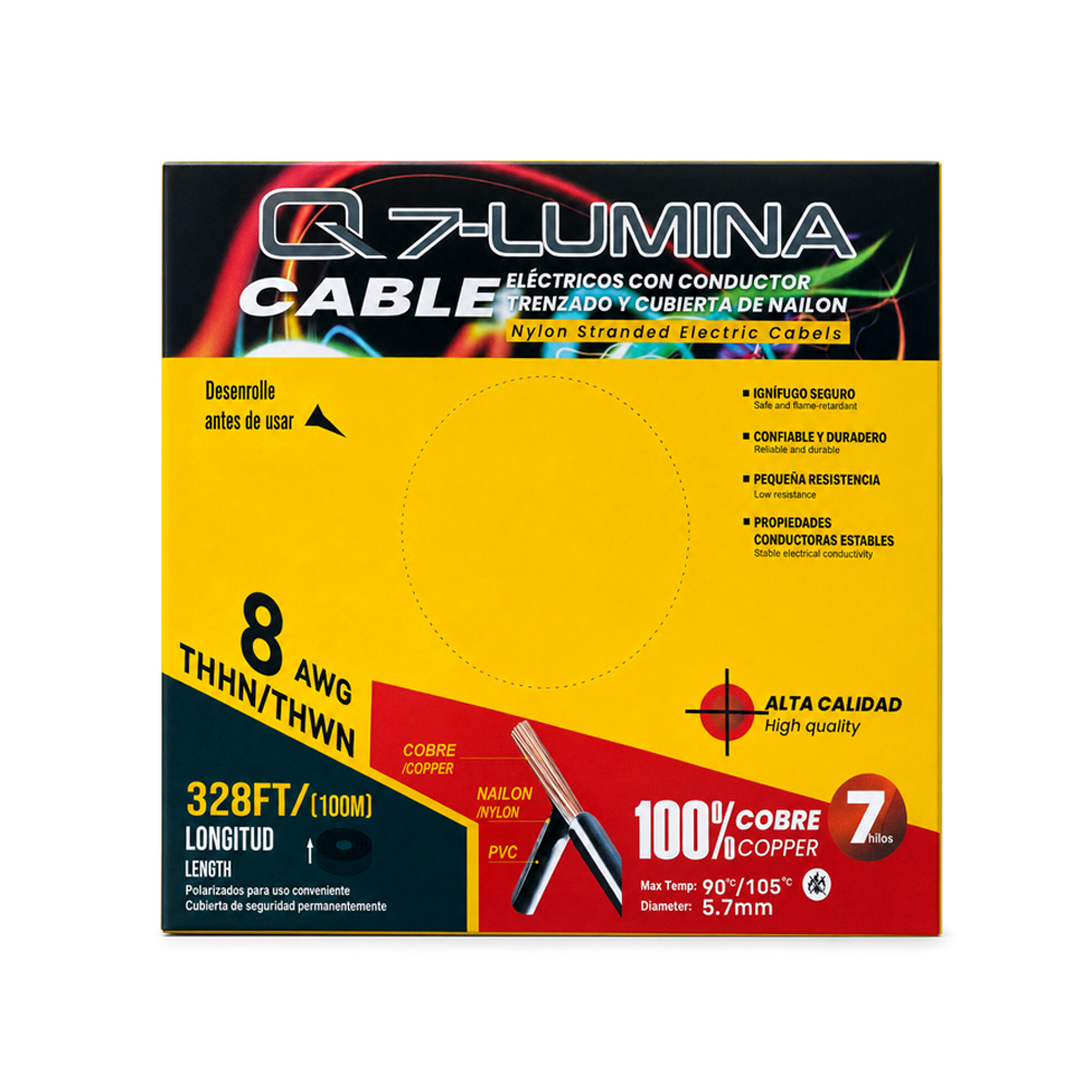 Cable Eléctrico Q7-LUMINA con Conductor Trenzado y Cubierta de Nailon Rojo (100m)