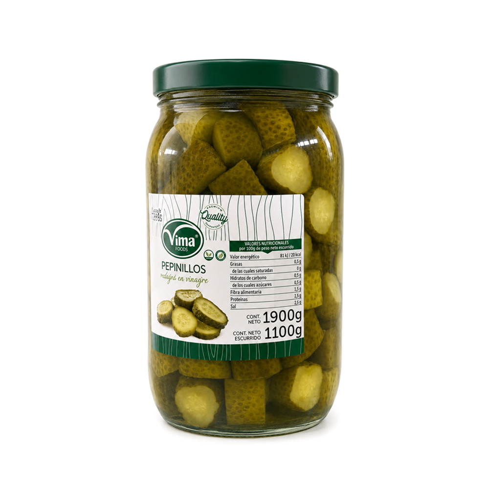 Pepinillos Rodajas en Vinagre Vima (1900g)