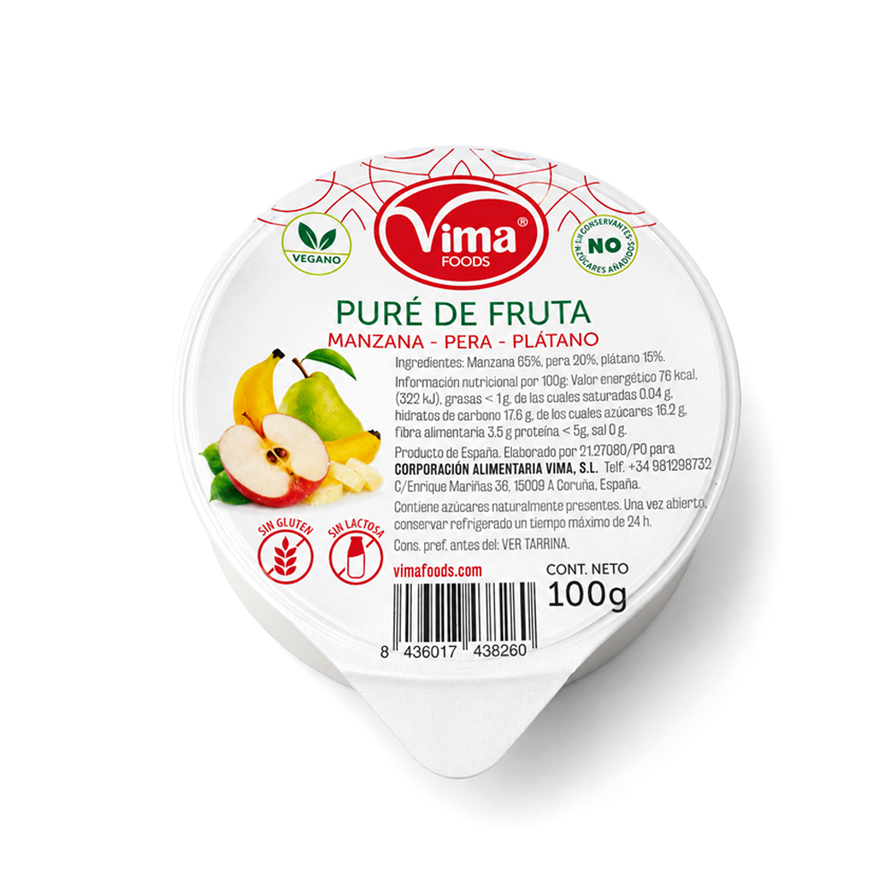 Puré de Frutas de Manzana-Pera-Plátano Vima (100g)
