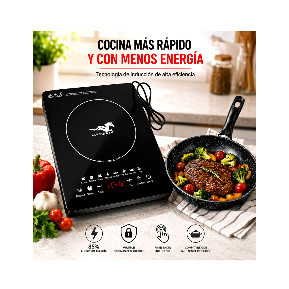 Fogón Unizuki de Inducción con Sartén