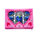 Jarra de Cristal con 6uds de Vasos con Diseño de Rosas Azules