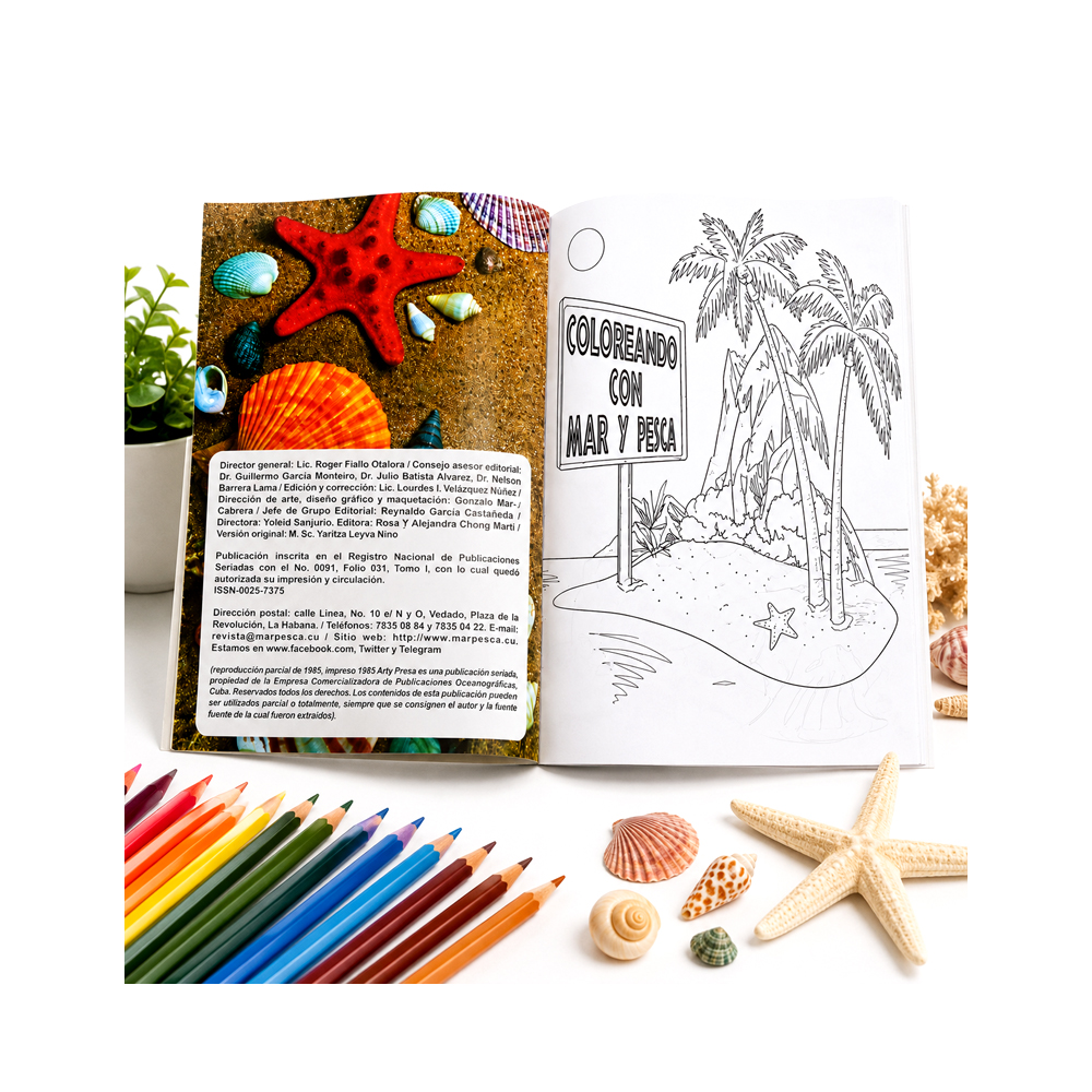 Libros Infantiles Coloreando con Mar y Pesca