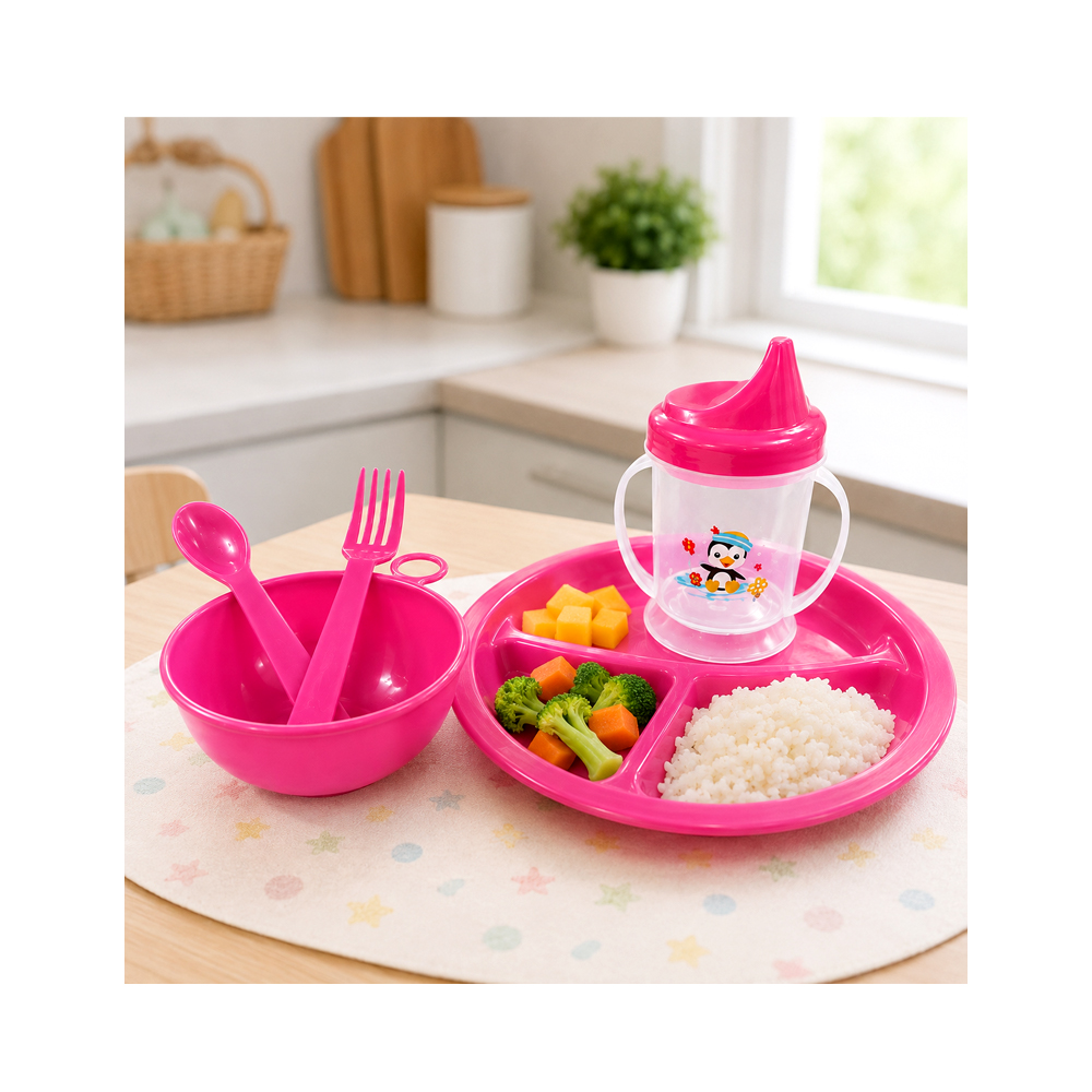 Set de Alimentación para Bebe de Color Rosado