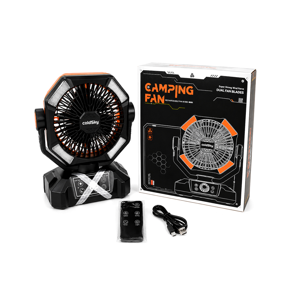 Ventiladores Recargables ColdSky Color Mandarina (7w)