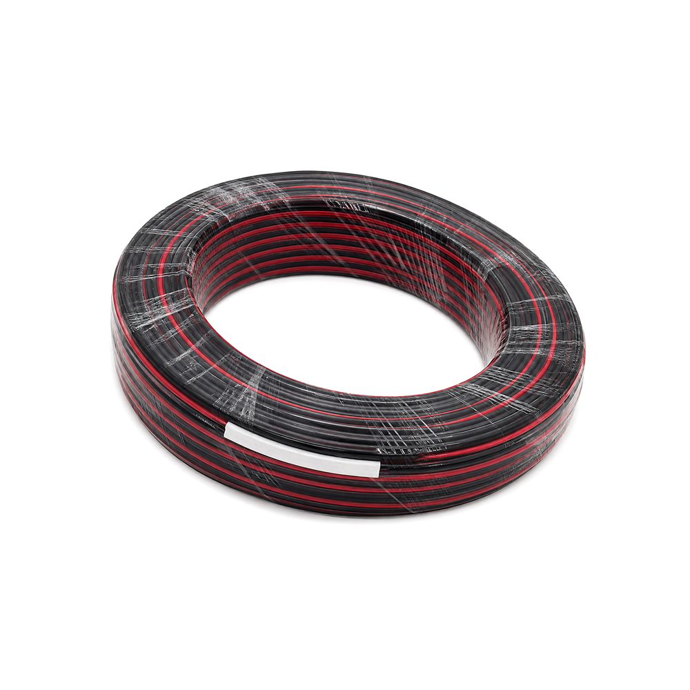Cable Doble Vía Rojo/Negro para Luces y Audio (100m)
