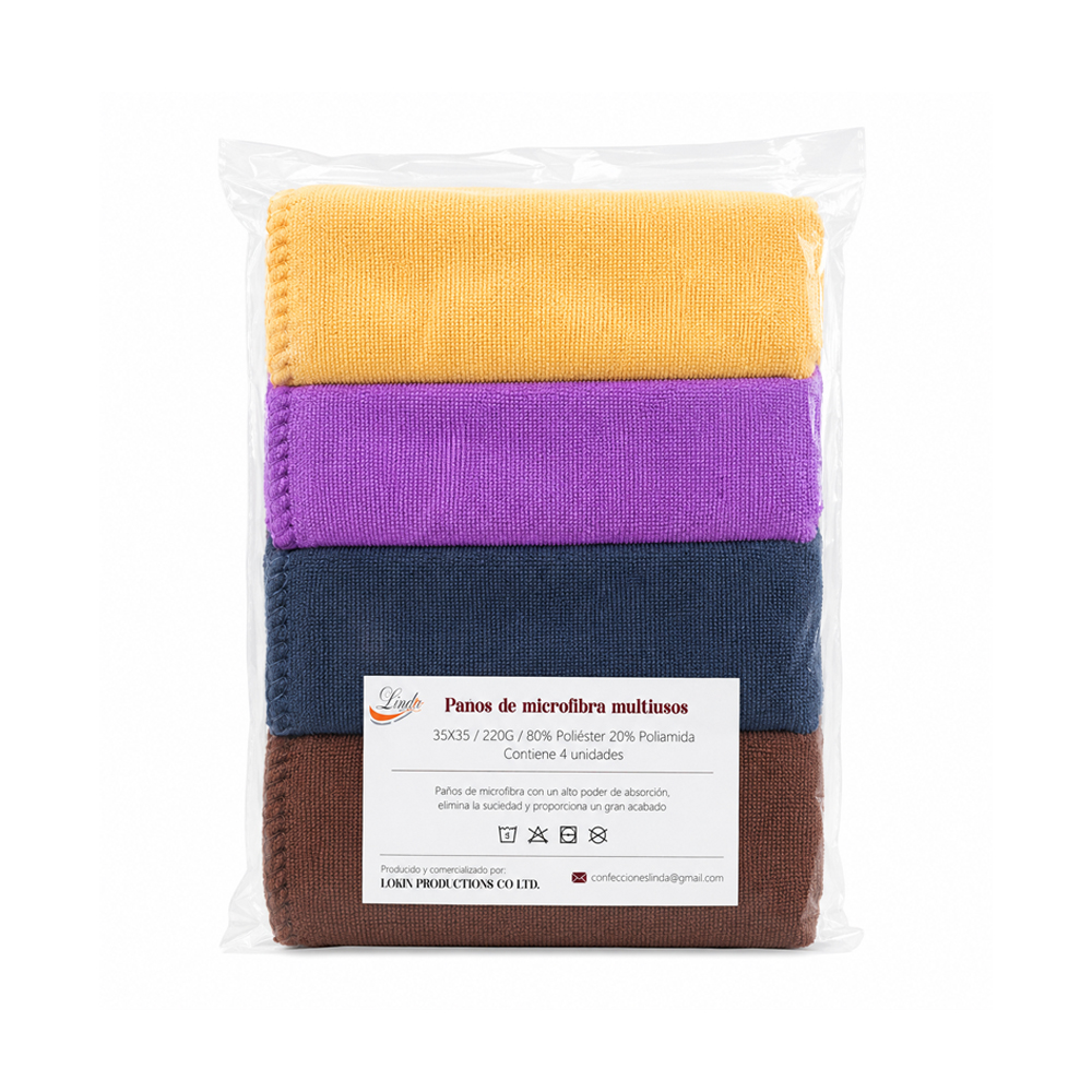 Set de Toallitas de Colores Mixtos (4uds)
