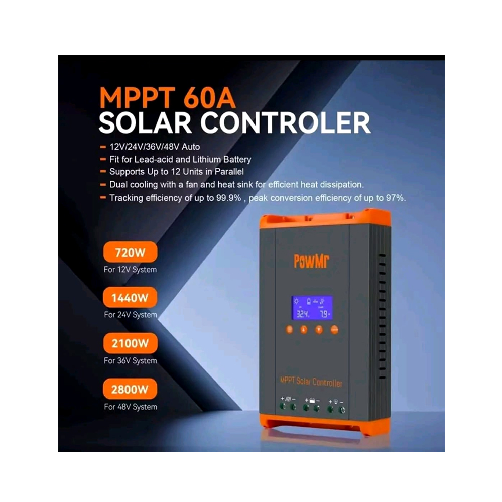 MPPT 60A Controlador de Carga Solar PowMr