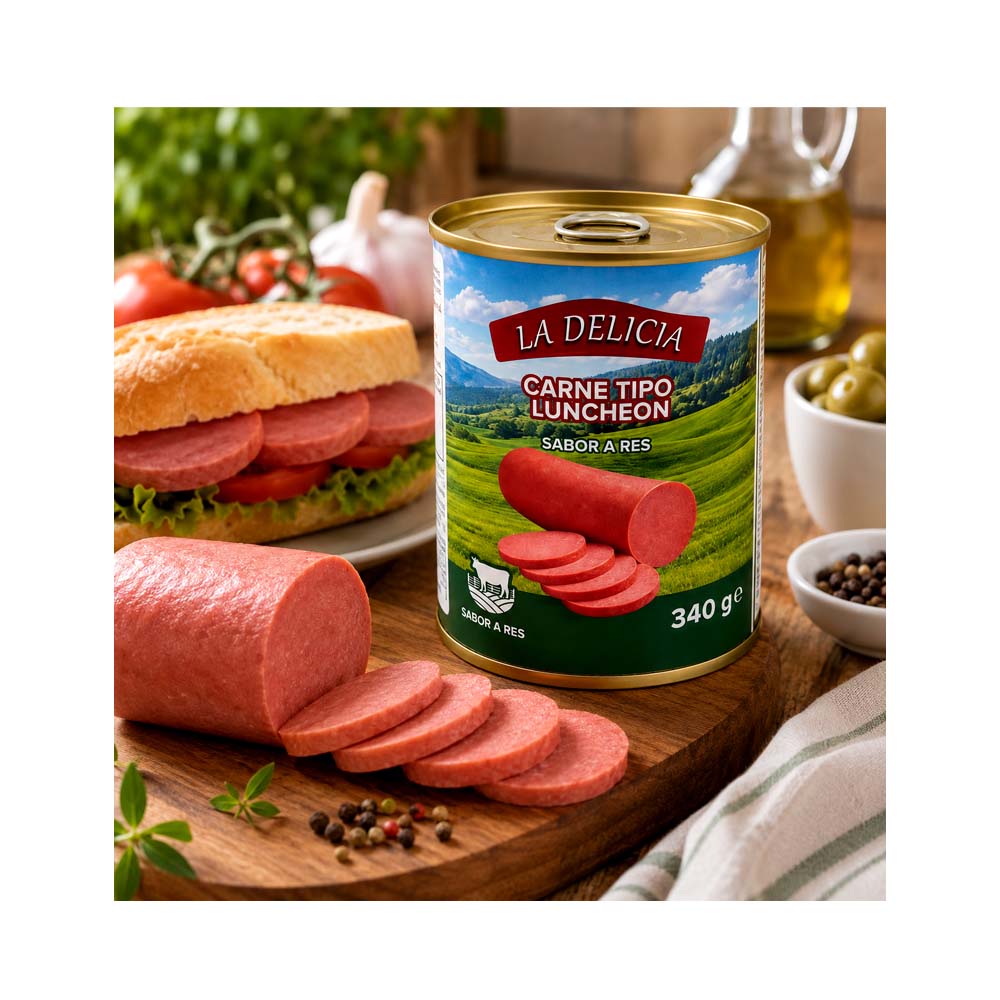 Carne Enlatada Sabor a Res La Delicia (340g)