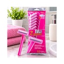 Paquete de 10uds de Cuchilla de Afeitar SBJ Color Rosado