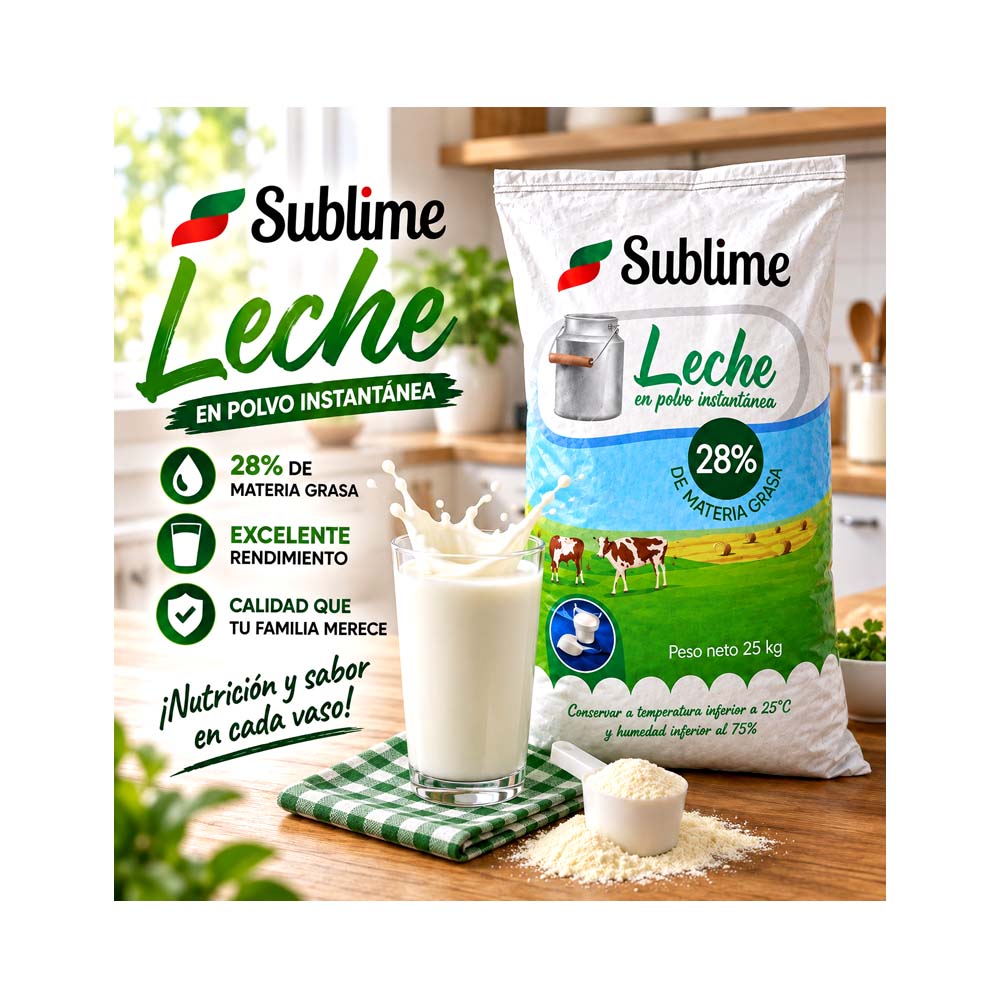 Saco de Leche en Polvo Instantánea Sublime (25kg)