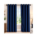 Cortinas de Argollas Tapa Sol Color Azul Fuerte (132x229cm)