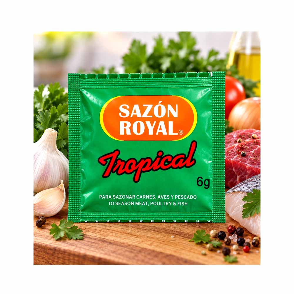 Sazón Royal Tropical para Carnes, Aves y Pescado (12udsx6g)