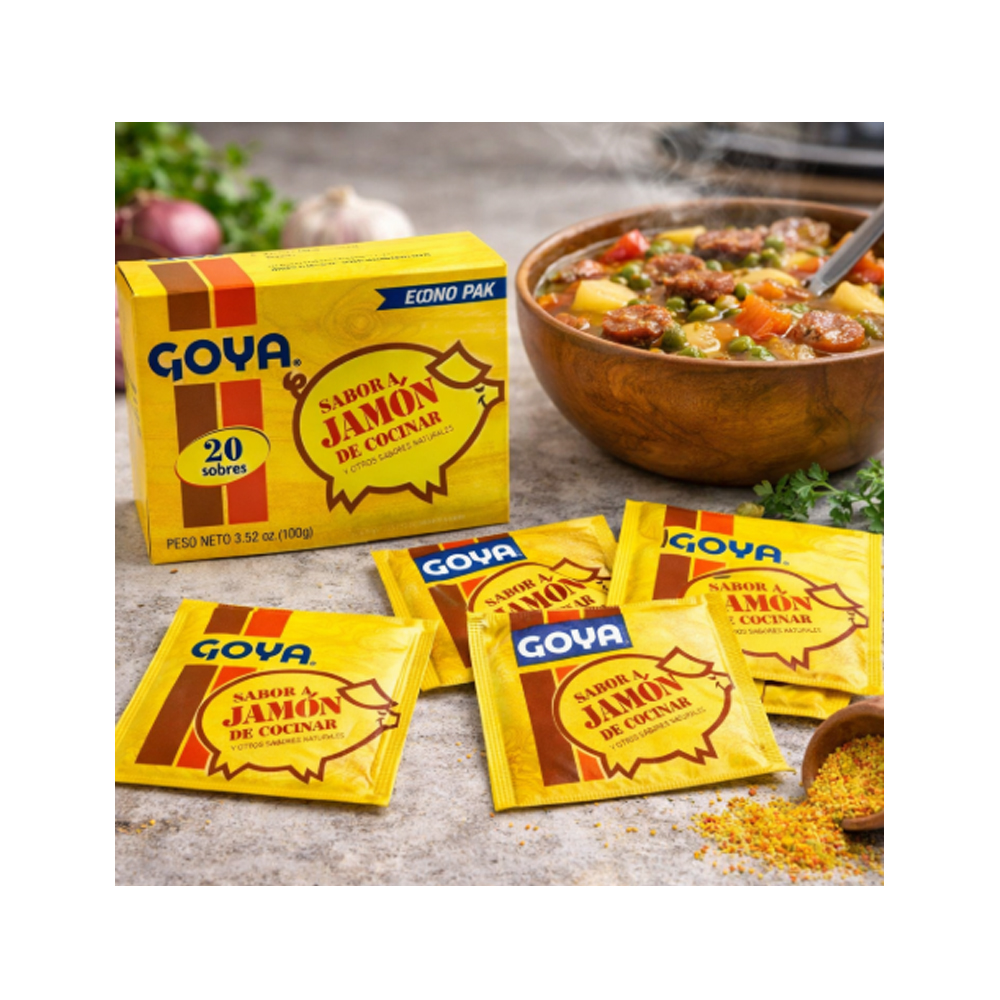 Sazón sabor jamón Goya (18 x 20 sobres / 3.52 oz)