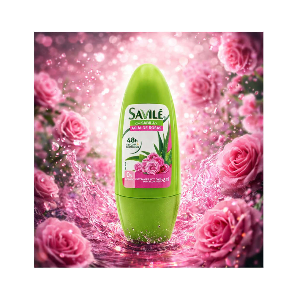 Desodorante Savile con Sabila y Agua de Rosas (45ml)