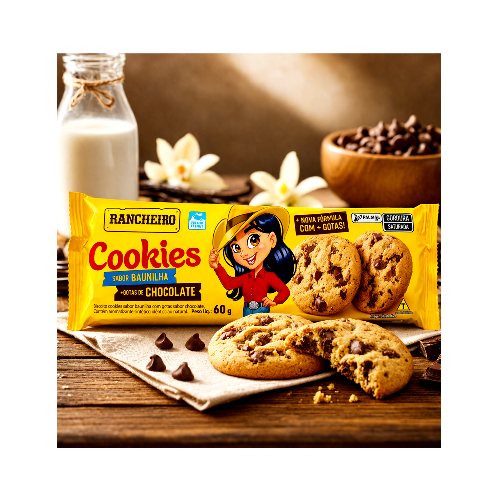 Cookies Vainilla con Gotas de Chocolate Rancheiro (60g)