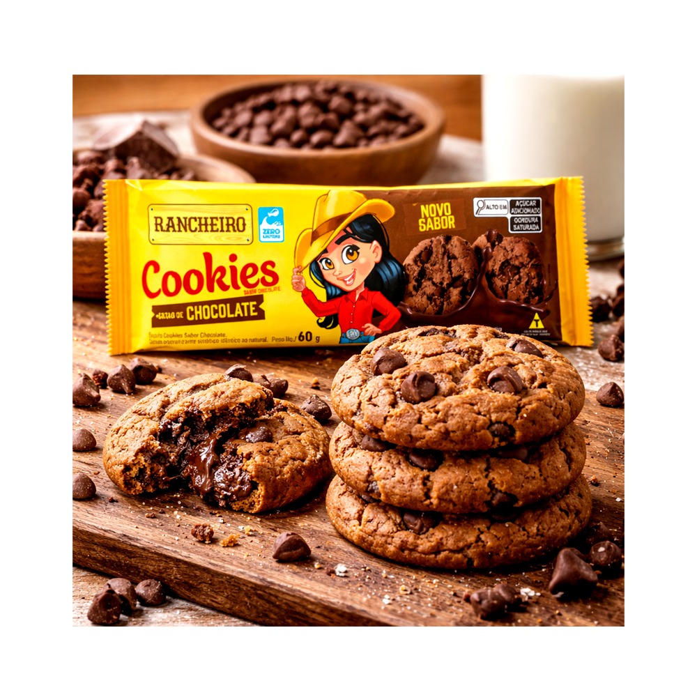Cookies Chocolate con Gotas de Chocolate Rancheiro (60g)