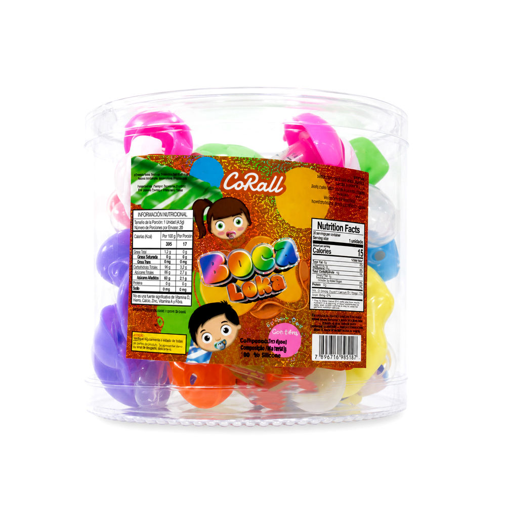 Pomo de Caramelo Duro Boca Loca Beso (90g)