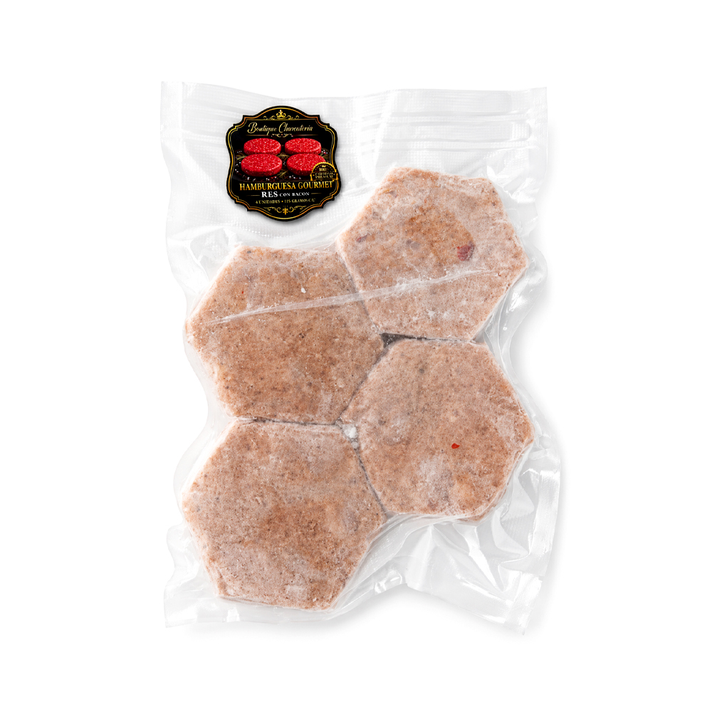 Hamburguesa de Res con Beicon Gourmet (4uds)