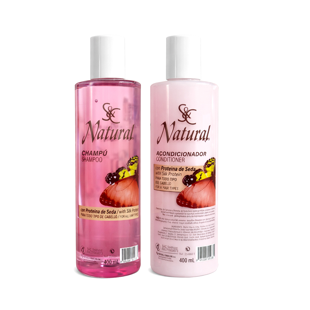 Shampoo y Acondicionador Natural con Proteína de Seda (400ml)