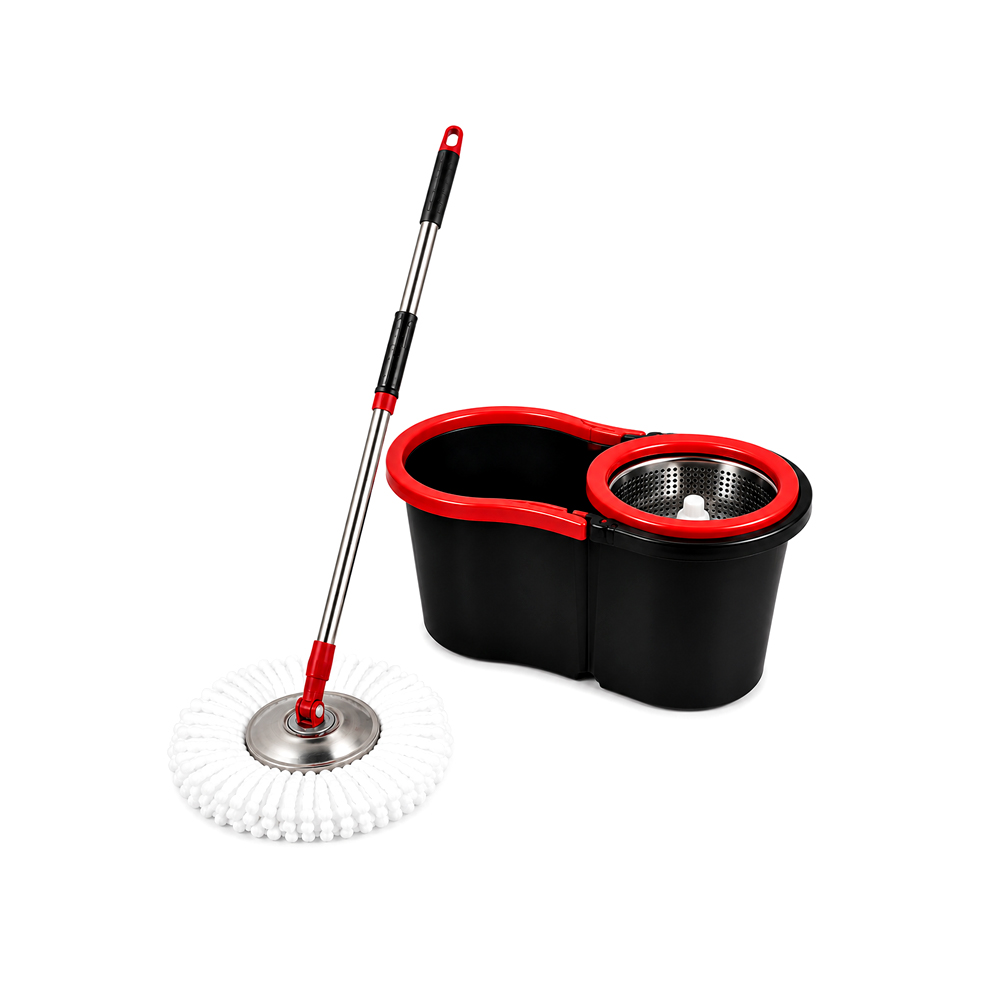 Mopa Giratoria 360° Automática de Mano Color Rojo y Negro