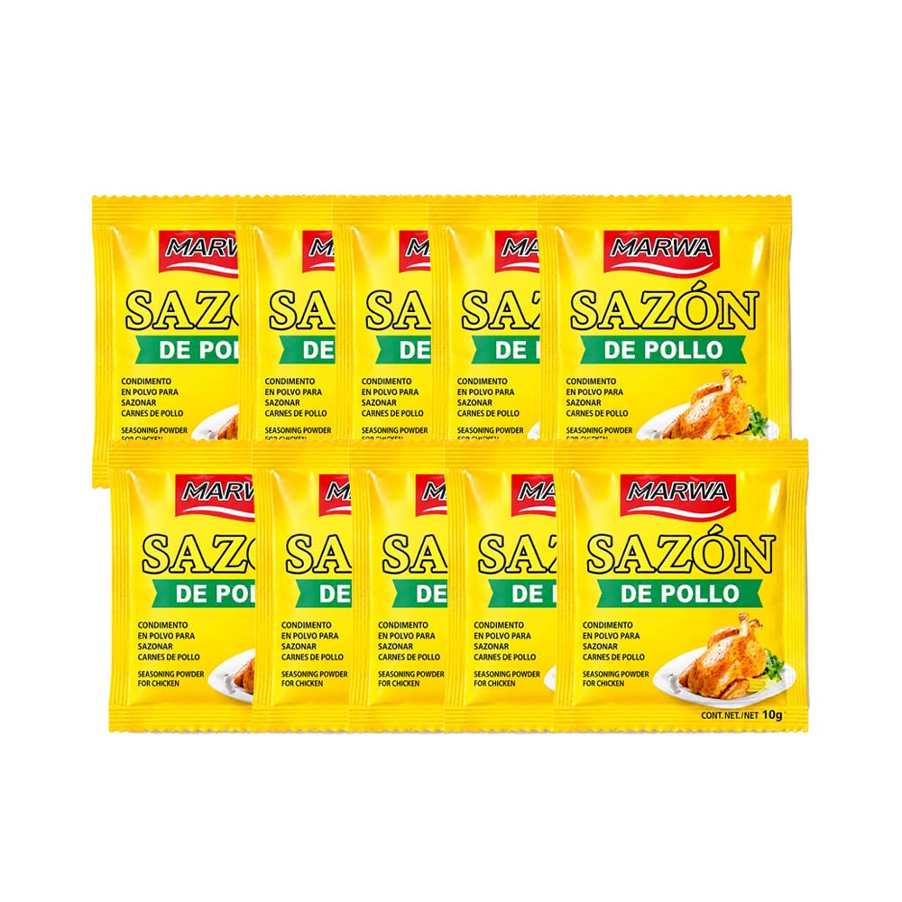 Pack de 10uds de Sazón de Pollo MARWA (10x10g)