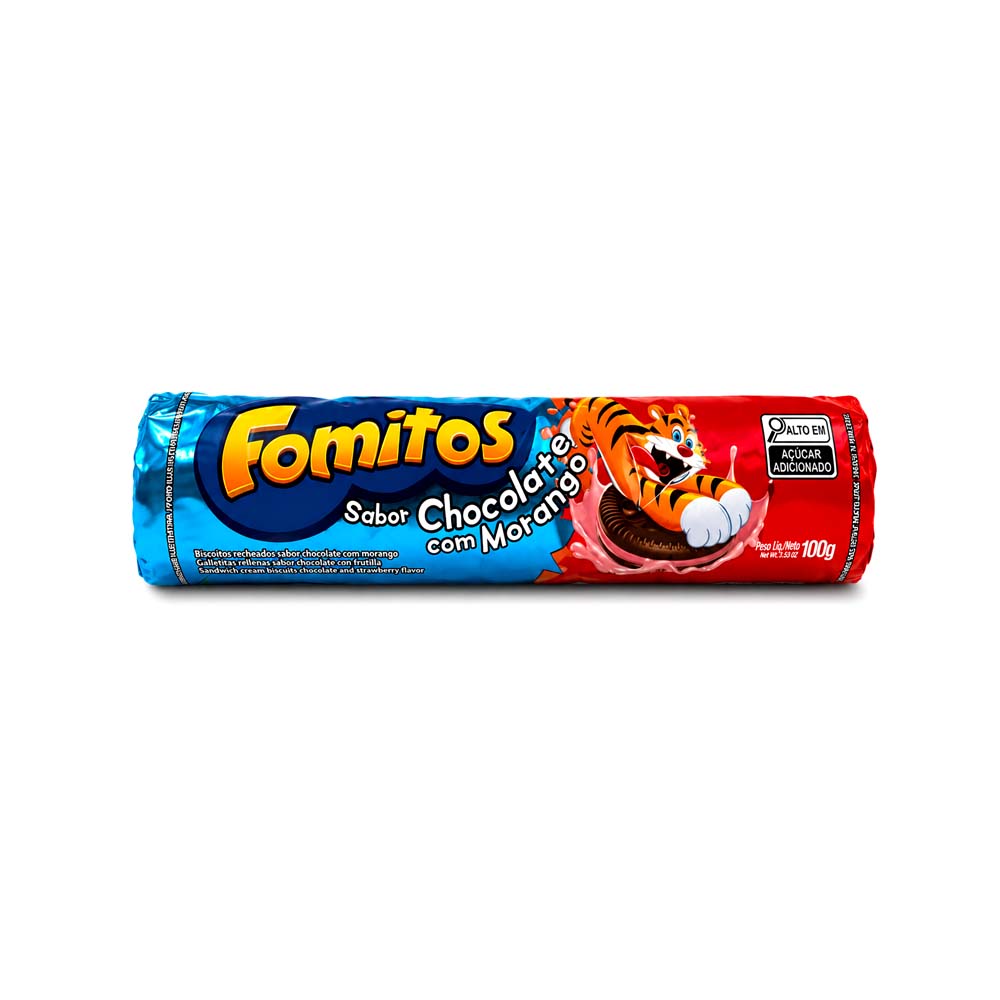 Galletas Rellenas Fomitos Sabor Chocolate con Morango (100g)