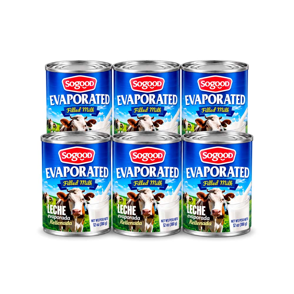 Pack de 6uds de Leche Evaporada Rellenada Sogood (6x380g)