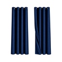 Cortinas de Argollas Tapa Sol Color Azul Fuerte (132x229cm)