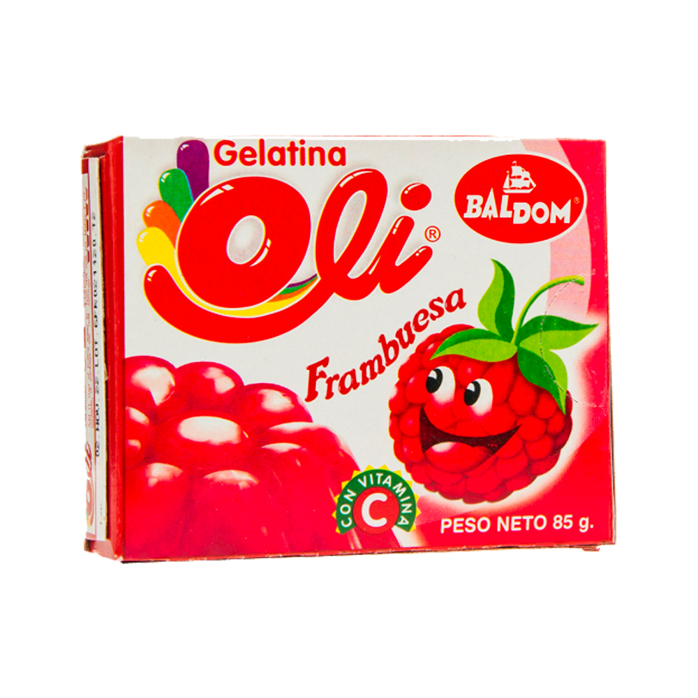 Gelatina sabor Frambuesa Oli (85 g / 3 oz)