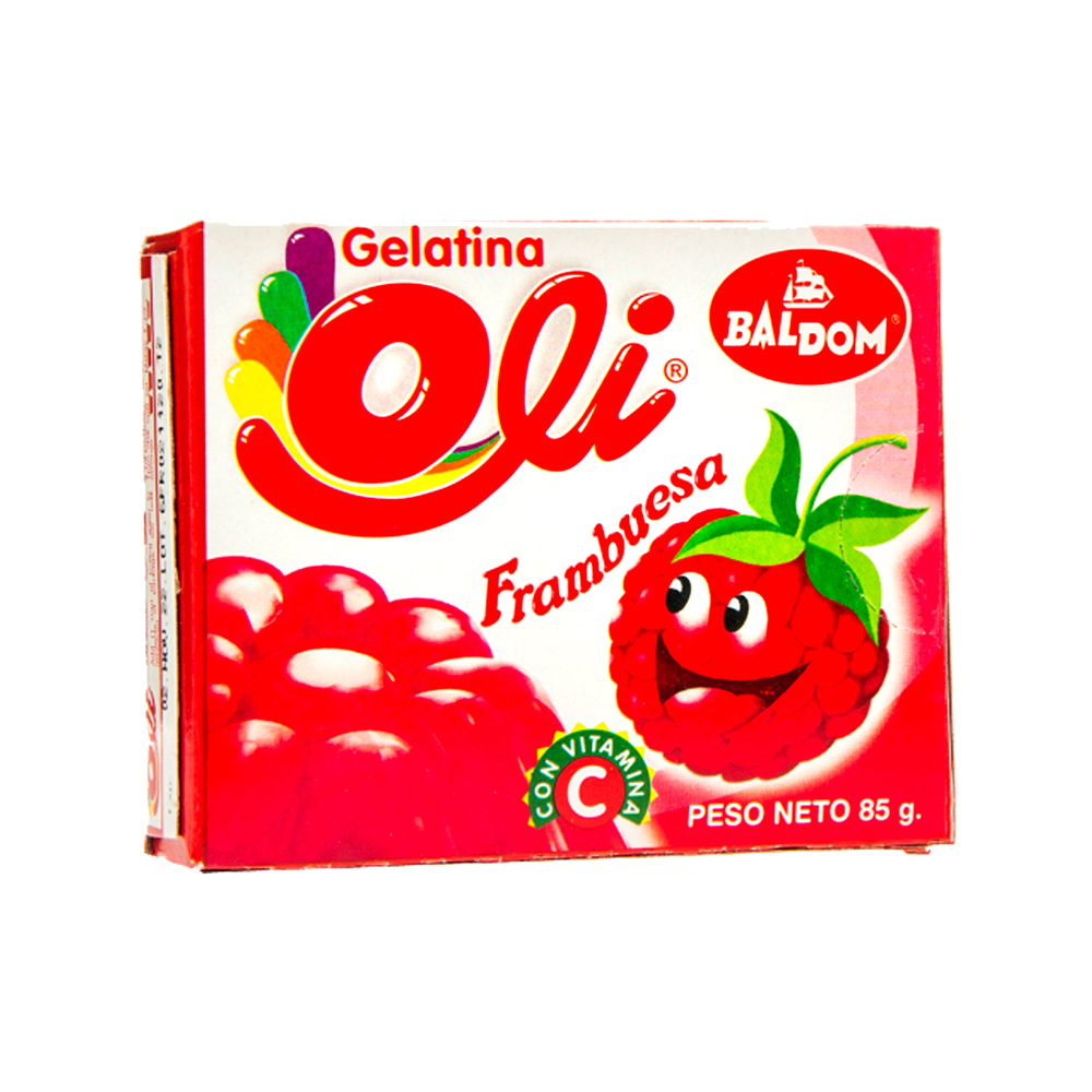 Gelatina sabor Frambuesa Oli (85 g / 3 oz)