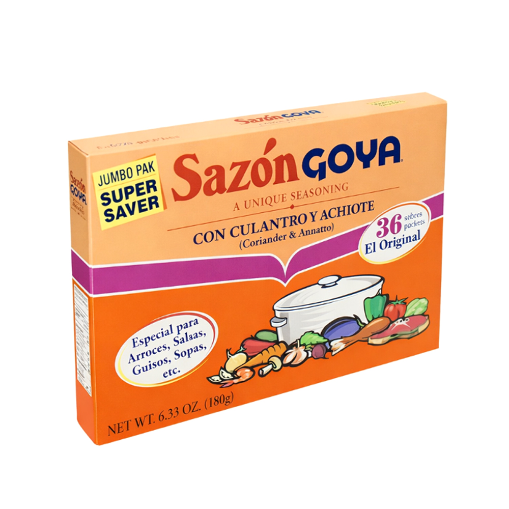 Sazón con culantro y achiote Goya Jumbo Pack (36 sobres / 180 g / 6.33 oz)