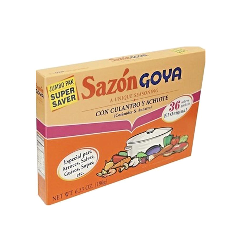 Sazón con culantro y achiote Goya Jumbo Pack (36 sobres / 180 g / 6.33 oz)