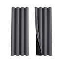 Cortinas de Argollas Tapa Sol Color Gris Fuerte (132x160cm)