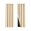 Cortinas de Argollas Tapa Sol Color Beich (132x213cm)